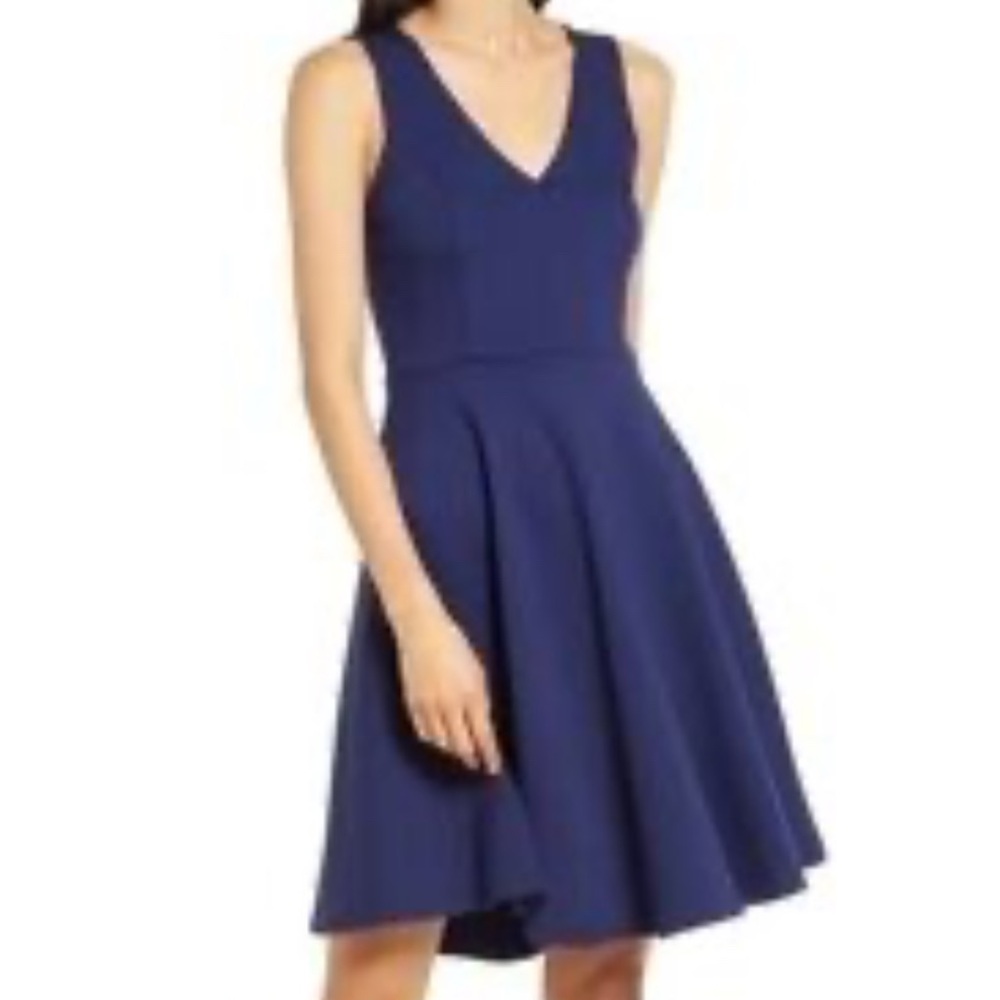 Altar'd State Navy V-Neck Mini Dress